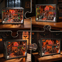 Y-TOP Puzzle 3D en bois - Nook de lecture mécanique - Jouets DIY pour adultes, insert créatif pour étagère avec pièces mobiles