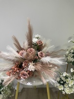 Bunga Pampas Grass Kustom untuk Dekorasi Pernikahan, Bola Bunga Pampas Grass Sutra, Hiasan Meja Bunga untuk Dekorasi Pernikahan