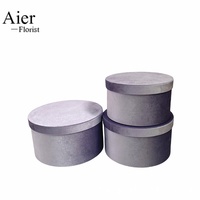 Aierflorist - Vente en gros de boîtes cadeaux rondes en tissu velours de haute qualité, couleur unie, grande taille, 3 pièces