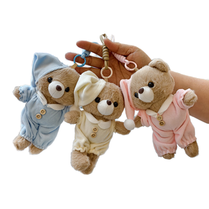 <b>Cute</b> Little <b>Bear</b> Cartoon Soft Plush Embossed Eco-Friendly 3D Shape Keychain Pendant for Gift - Product Image 1