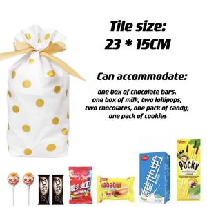 <span class=keywords><strong>ถุง</strong></span>ของขวัญพลาสติกแบบมีเชือกผูกสำหรับของขวัญคริสต์มาสริบบิ้นลายจุดออกแบบได้ตามต้องการ - Product Image 4