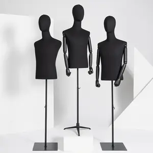 Manufacturer'S Price Hot Sales 2023 Black Men'S Upper Torso Display Plastic Mannequin