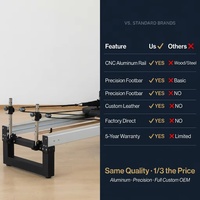 Machine de Pilates Reformer en alliage d'aluminium CNC, équipement de fitness Pilates à rail de précision CNC semi-surélevé