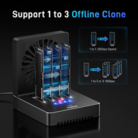 FIDECO Desain Baru Kipas Pendingin USB 4 40Gbps 4 Bay Offline Clone Docking M2 NVMe PCIe SSD Duplicator Mendukung Kloning 1 ke 3
