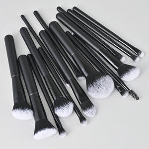 Private Logo 15-Piece High-End Makeup <span class=keywords><strong>Brush</strong></span> Set Olho Preto Fundação Rosto Maquiagem Ferramentas Wood Handle Professional Makeup <span class=keywords><strong>Brush</strong></span> Set - Product Image 3