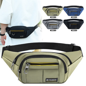 FASHION Men's Waist Bag Oxford Cloth Multi-pocket Outdoor Sports Chest Bag Everyday Use Gray Black Military Green Dark Blue - Product Image 1