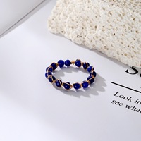 Großhandel natürliche Quarz Heilung Kristall ringe Edelstein elastische Stretch verstellbare Perlen ringe für Schmuck Geschenk