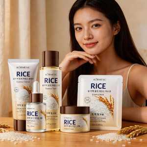 ชุดผลิตภัณฑ์ดูแลผิวหน้าออร์แกนิคแบรนด์ส่วนตัว KORMESIC มาส์กหน้าเพิ่มความชุ่มชื้น ผิวกระจ่างใส ขาวขึ้น ผลิตภัณฑ์ดูแลผิวหน้าจากข้าวเกาหลี - Product Image 3