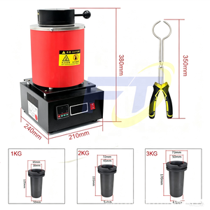 Fourneau de fusion d'or de 1 <span class=keywords><strong>à</strong></span> 3 kg, petit fourneau de fusion électrique pour le cuivre, le <span class=keywords><strong>fer</strong></span>, l'or, les outils de traitement des bijoux - Product Image 3