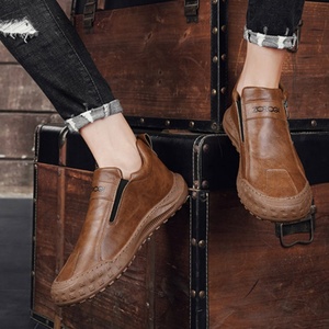 รองเท้าหนังลำลองแบบสปอร์ตซิปดีไซน์ใหม่ - รองเท้ากันลื่นและทนทานต่อการสึกหรอ เหมาะสำหรับวันฝนตก - Product Image 4