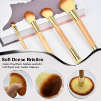 Ensemble professionnel de 4 pinceaux de maquillage en bambou à double extrémité, pinceaux plats, angulaires et éventail pour le visage, utilisation en voyage, poils synthétiques, échantillon gratuit