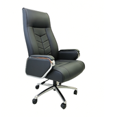 Chaise de bureau de direction ergonomique pivotante en cuir PU réglable au design moderne