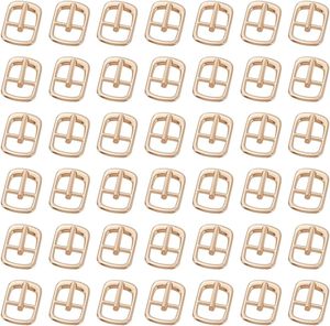 Boucles de chaussures en métal à une seule pointe, ajusteurs rectangulaires dorés, boucles à roulettes polyvalentes pour la fabrication de quincaillerie F - Product Image 1