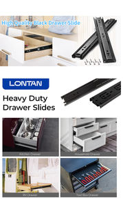 Glissières de tiroir à 3 plis en acier laminé à froid, à roulement à billes, télescopiques, robustes, pour utilisation dans les armoires de cuisine industrielles - Product Image 5