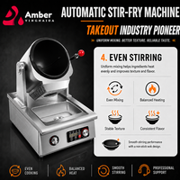 Robot commercial automatique pour riz frit, machine de cuisson intelligente à induction avec wok rotatif pour cuisson automatique par agitation