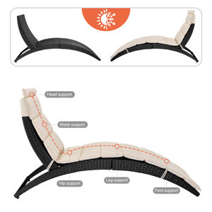 Luxe moderne pliable extérieur plage <span class=keywords><strong>piscine</strong></span> meubles en <span class=keywords><strong>plastique</strong></span> rotin <span class=keywords><strong>chaise</strong></span> <span class=keywords><strong>longue</strong></span> avec coussin - Product Image 3