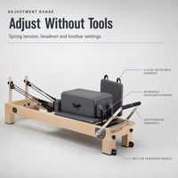 Machine de Pilates Reformer en Bois d'Érable Durable avec Ressorts Réglables, Conception Écologique et Rétroaction Automatique des Cordes pour Entraînements Corporels en Studio