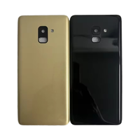 Pour Samsung Galaxy A8 2018 A530F A8 Plus A730F, coque arrière en verre pour batterie, porte arrière, boîtier avec/sans remplacement de l'objectif de l'appareil photo