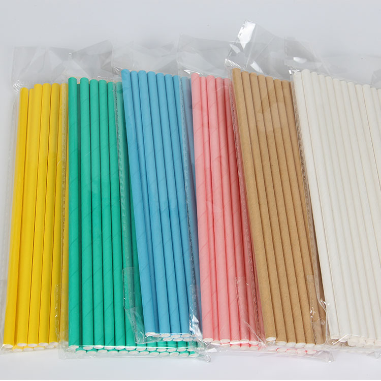 Biodegradable Solid Color Paper Drinking Straws Food Grade Disposable for Coffee Juice Bubble Tea for Water Packaging