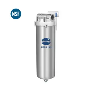 HONG HUI NSF Sistemas de filtro de agua para el hogar de 10 pulgadas Carcasa de filtro de agua transparente de acero inoxidable