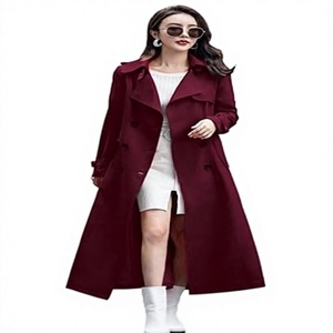 Abrigo de Invierno Largo para Mujer, 100% Poliéster Ecológico, Ligero, con Doble Botonadura, Solapa, Forro de Satén, Personalizado - Product Image 1