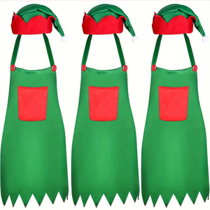 Suministros <span class=keywords><strong>de</strong></span> Disfraces para Fiesta <span class=keywords><strong>de</strong></span> Navidad Pafu, <span class=keywords><strong>Disfraz</strong></span> <span class=keywords><strong>de</strong></span> <span class=keywords><strong>Duende</strong></span> Verde y Rojo, Delantal y Gorro Navideños - Product Image 1