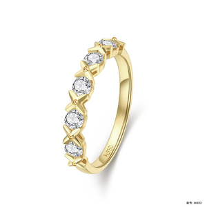 <span class=keywords><strong>5</strong></span>つの石トレリスダイヤモンドバンド (0.50 Ct Tw) /女性のためのラボダイヤモンド結婚記念日リング - Product Image 4
