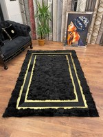 Tapis de luxe de haute qualité, grand tapis en fourrure blanche et noire pour salon