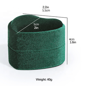 Элитная подарочная коробка для обручального кольца и колье в форме сердца из корейского бархата с возможностью нанесения логотипа на заказ, для Дня святого Валентина - Product Image 2