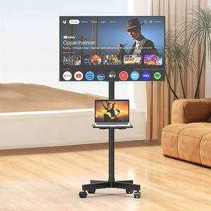 حامل تلفزيون متحرك من الفولاذ رائج البيع لشاشات 32-65 بوصة مع حامل قابل لتعديل الارتفاع ومنفذ طاقة، مناسب لغرفة المعيشة، يتحمل وزن 40 كجم - Product Image 2