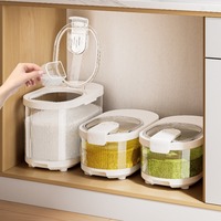 Contenedor de Almacenamiento de Alimentos para Mascotas SHINEHOUSE, con Compartimentos de Plástico para Granos y Arroz, Dispensador Sellado con Ruedas, Impermeable, Capacidad de 3-6L, Moderno