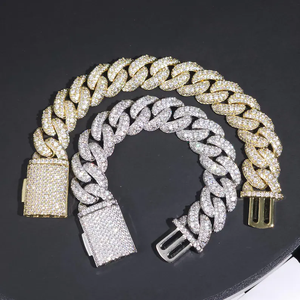 High Scintillation Custom Clasp Invisible <b>Set</b> Vvs Moissanite Gift Hip Hop 925 Sterling Silver Dazzling Cuban Link Bracelet - Product Image 5