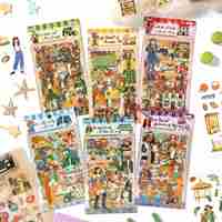 Autocollants créatifs pour journal intime Kaleidoscope Monde Flottant, Autocollants transfrontaliers, Autocollants pour enfants, Décalcomanies pour journal