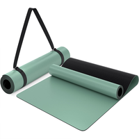 Tapis de yoga personnalisé avec logo, 5 mm d'épaisseur, en caoutchouc naturel antidérapant, avec sangle de transport pour la salle de sport, le fitness, le Pilates et le studio.