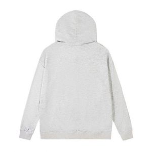 เสื้อฮู้ดดี้สีเทาแบบซิปเต็มตัวสั่งทำพิเศษสุดหรู ปี 2024 ทรงโอเวอร์ไซส์ พิมพ์ลายนูน 3 มิติ เสื้อสเวตเชิ้ตสำหรับฤดูใบไม้ผลิและฤดูใบไม้ร่วง มีกระเป๋า - Product Image 2