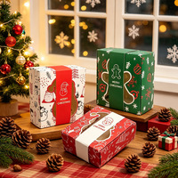 Boîte à bonbons de Noël transfrontalière carrée en carton blanc avec fenêtre en PVC, boîte à biscuits, boîte à pâtisserie, boîte cadeau