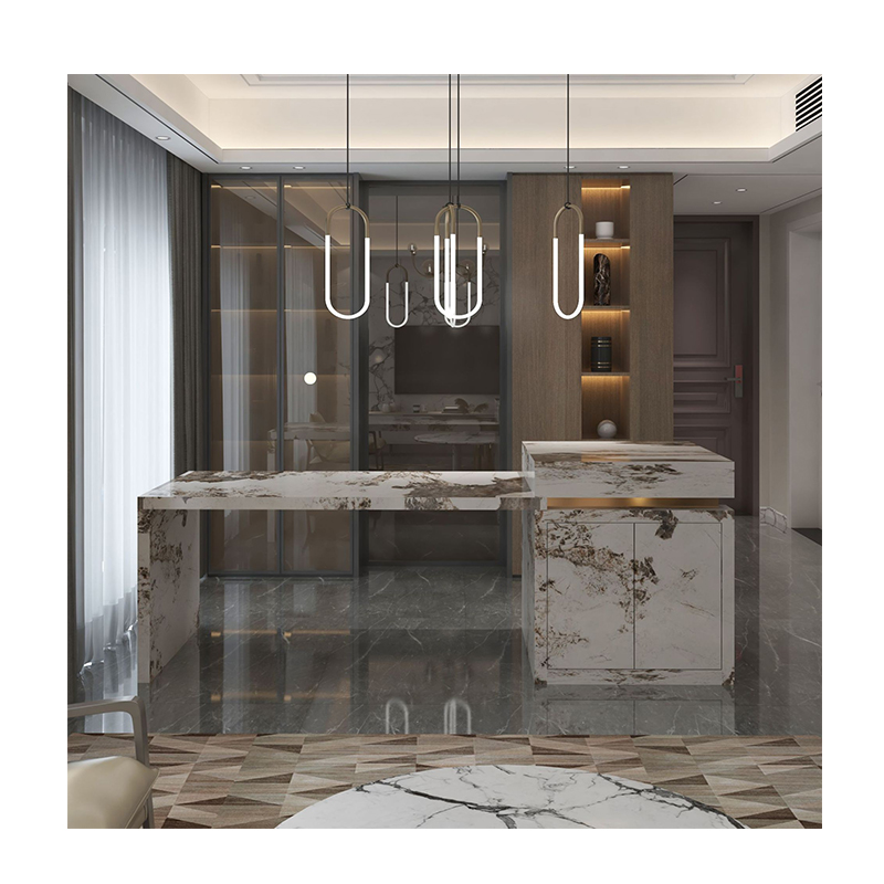 Искусственная белая фарфоровая плитка, тонкая плита, кухонный обеденный стол, столешница, Спеченный камень Патагония