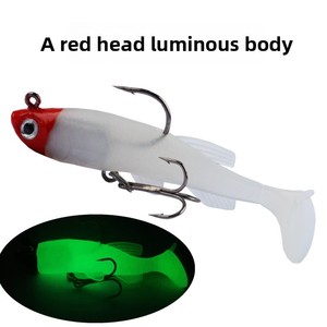 All'ingrosso Cross-Border T-Tail <span class=keywords><strong>branzino</strong></span> <span class=keywords><strong>pesce</strong></span> di mare esca luminosa morbida a doppio uncino in piombo ABS materiale per pesci d'acqua dolce - Product Image 6