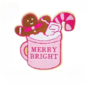 Weshine 2025 Nuovo Design Ecologico Personalizzato <span class=keywords><strong>Patch</strong></span> Rettangolare in Feltro con Paillettes Glitterate Ricamate Alberi di Natale da Applicare con Ferro da Stiro - Product Image 4