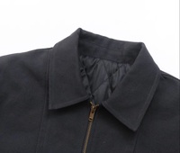 Veste en toile de denim vintage à fermeture éclair pour homme YIMAI avec logo personnalisé, en coton d'hiver, décontractée, noire, de bonne qualité, pour l'extérieur