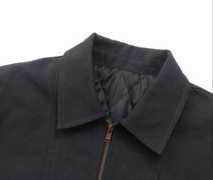 Chaqueta de Trabajo de Mezclilla de Lona Vintage con Cierre, Chaqueta Informal de Invierno de Algodón Negra para Hombre con Logotipo Personalizado YIMAI, de Buena Calidad - Product Image 4