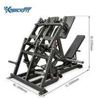 Équipement de fitness commercial Bickfit BH1052 à charge libre en acier, Super Leg Press et Squat Press, robuste et sûr, directement de l'usine