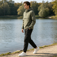Veste coupe-vent légère à capuche pour homme, résistante à l'eau, veste décontractée pour l'extérieur, vêtements personnalisés OEM ODM
