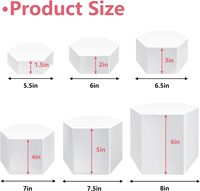 6 pièces de supports de présentation en acrylique blanc, rehausseurs de buffet, présentoirs à desserts, rehausseurs de vitrine à bijoux, organisateurs de présentation, présentoirs de buffet (6 pièces)