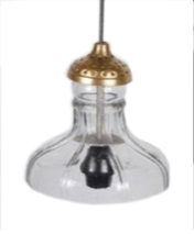 Plafonnier moderne en verre avec pendentif antique en laiton Mode télécommande - Product Image 2