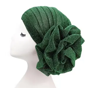 Werkspreis muslimisches Gebet gestrickte Hüte für Damen islamische Kappe blumen verzierte elastische Polyester weiche muslimische Schal Hütte