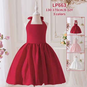 MQATZ Nuovo Elegante Abito Senza Schienale per Ragazze, Grazioso Vestito da Cerimonia per Bambine, Abito da Principessa con Fiori, Taglia Regolabile LP663 - Product Image 4