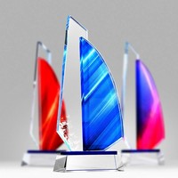 Trophée en cristal avec gravure gratuite, cadeau irisé créatif, récompense d'entreprise, médaille commémorative pour employé, plaque avec boîte cadeau, vente flash
