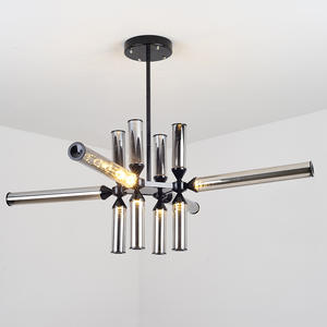 Nueva llegada creativa lámpara Simple sala de estar dormitorio nórdico moderno vidrio tubo de metal luz colgante - Product Image 4