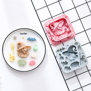 Moldes de Silicona Antiadherentes con Temática de Bruja, Reutilizables, de Grado Alimenticio, Lindos Moldes Magnéticos de Silicona para Chocolate, Dulces y Hielo - Product Image 4